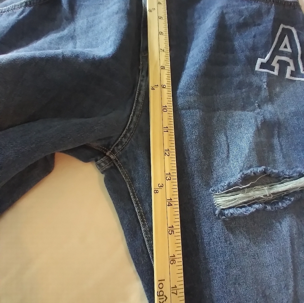 NWT No Boundaries High Rise Hobo Mom Blue Denim Jeans with Patches Size 21 - Picture 8 of 9